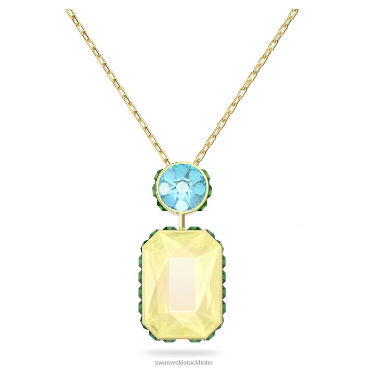 Swarovski orbita halsband P28L59 Smycken oktagonslipad, flerfärgad, guldfärgad