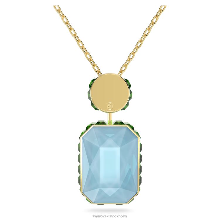 Swarovski orbita halsband P28L59 Smycken oktagonslipad, flerfärgad, guldfärgad