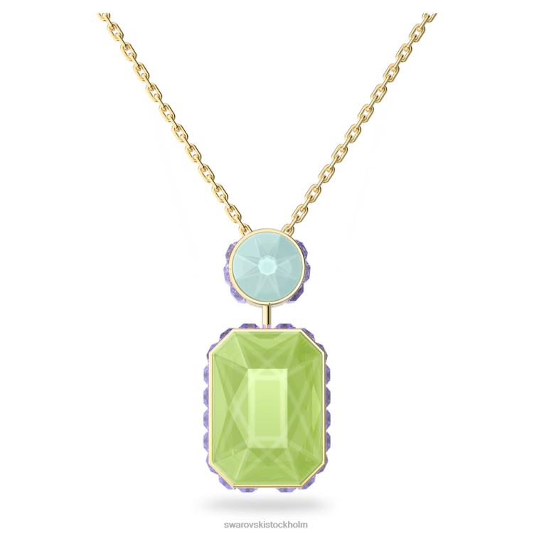 Swarovski orbita halsband P28L94 Smycken oktagonslipad, flerfärgad, guldfärgad