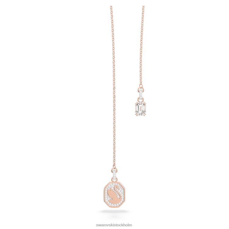 Swarovski signum y halsband P28L103 Smycken svan, vit, roséguld pläterad