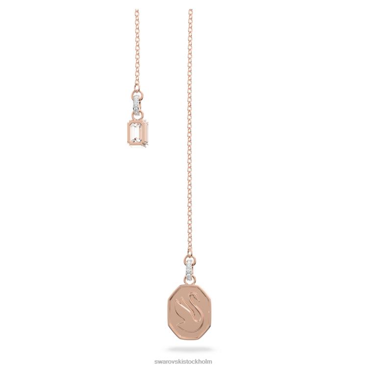Swarovski signum y halsband P28L103 Smycken svan, vit, roséguld pläterad