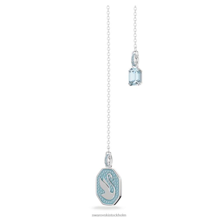 Swarovski signum y halsband P28L115 Smycken svan, blå, rodiumpläterad
