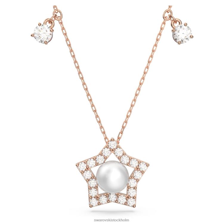 Swarovski stella halsband P28L118 Smycken blandade snitt, stjärna, vit, roséguld pläterad