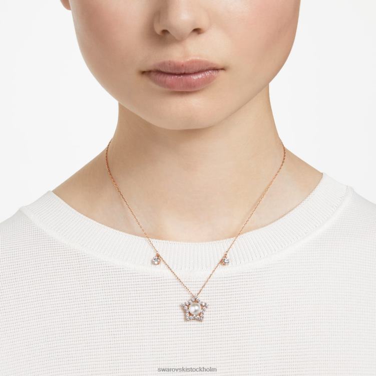 Swarovski stella halsband P28L118 Smycken blandade snitt, stjärna, vit, roséguld pläterad