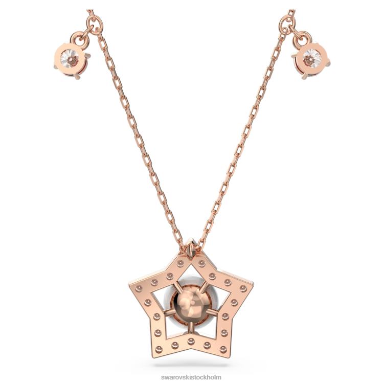 Swarovski stella halsband P28L118 Smycken blandade snitt, stjärna, vit, roséguld pläterad