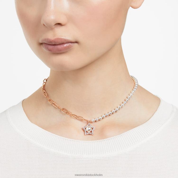 Swarovski stella halsband P28L263 Smycken stjärna, vit, roséguld pläterad