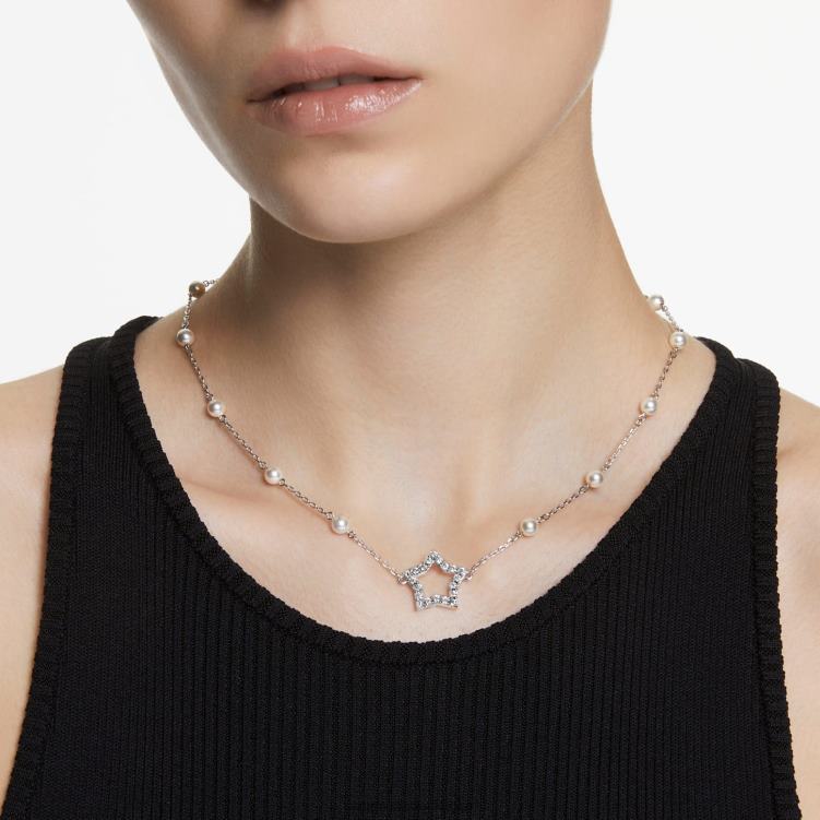 Swarovski stella halsband P28L98 Smycken stjärna, vit, rodiumpläterad