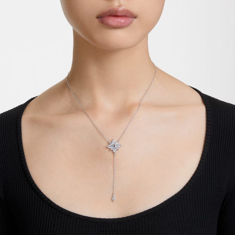 Swarovski stella y halsband P28L34 Smycken stjärna, vit, rodiumpläterad