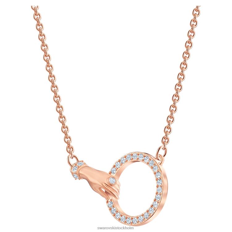 Swarovski symboliskt halsband P28L42 Smycken hand, vit, roséguld pläterad