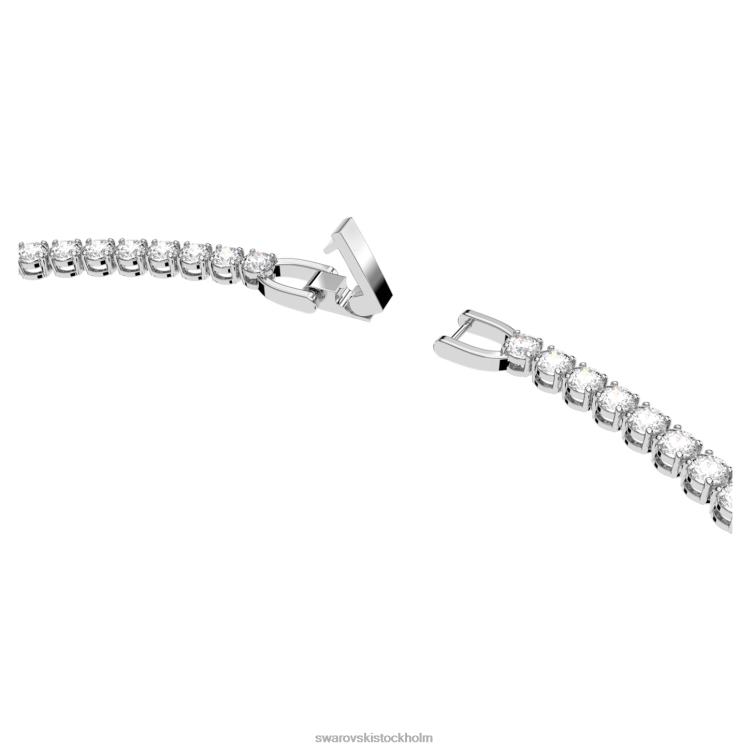 Swarovski tennis deluxe halsband P28L9 Smycken rund skuren, vit, rodiumpläterad