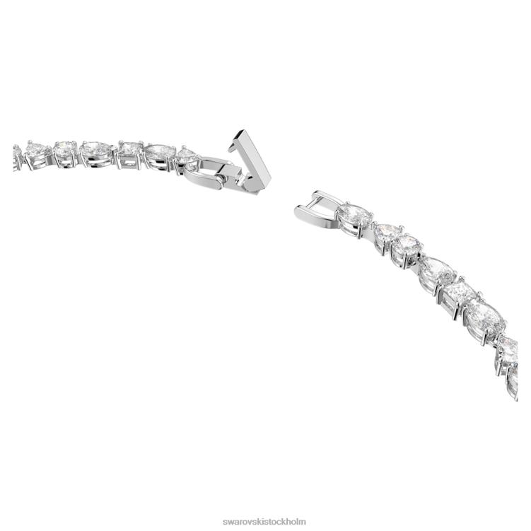 Swarovski tennis deluxe v-halsband P28L60 Smycken blandade snitt, vita, rodiumpläterade