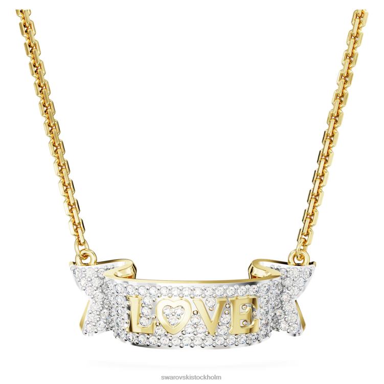 Swarovski volta kärlekshalsband P28L91 Smycken vit, guldfärgad pläterad