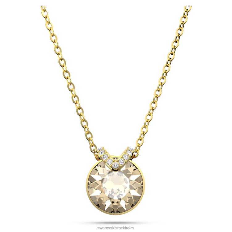 Swarovski bella v hänge P28L190 Smycken rund skärning, guldton, guldton pläterad
