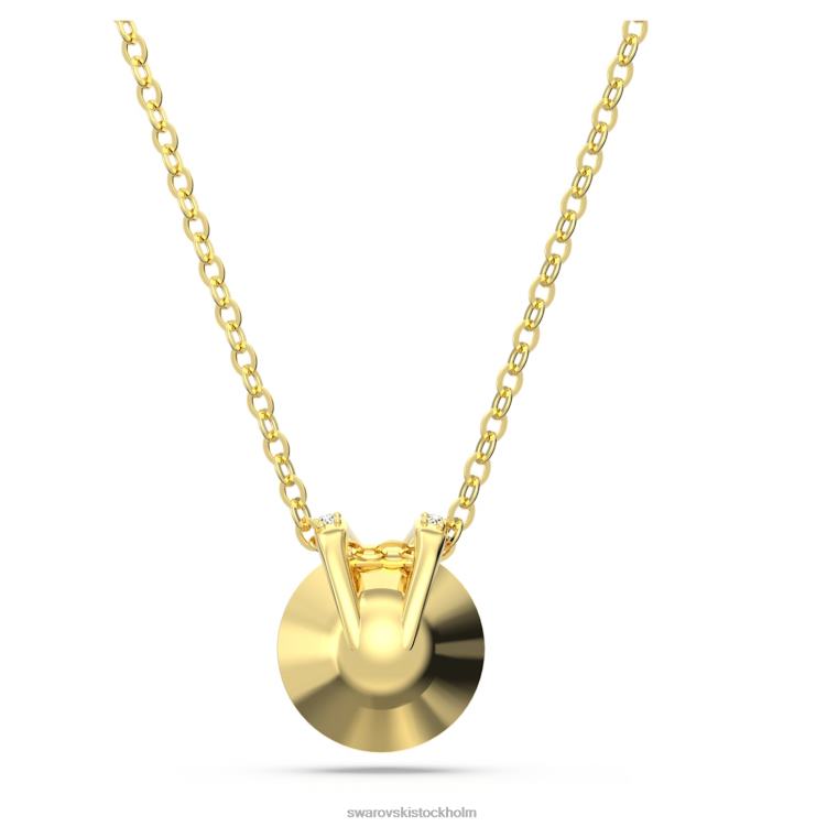 Swarovski bella v hänge P28L190 Smycken rund skärning, guldton, guldton pläterad