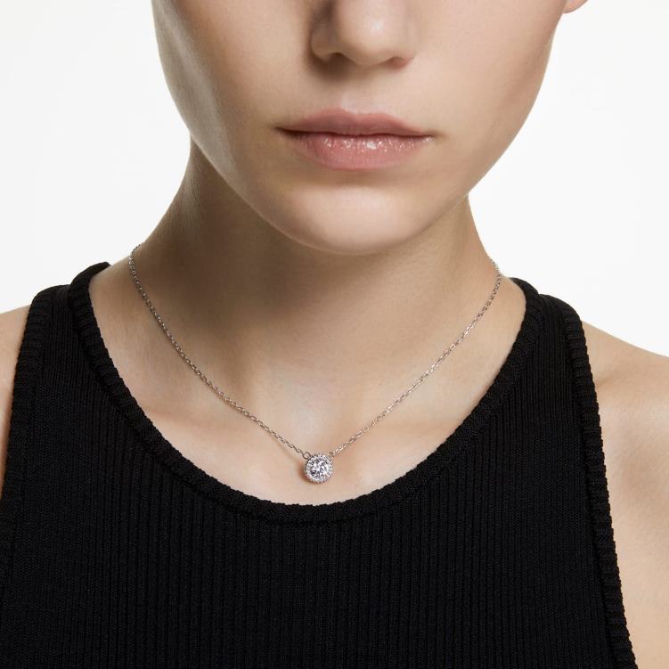Swarovski constella hänge P28L187 Smycken rund skuren, pave, vit, rodiumpläterad