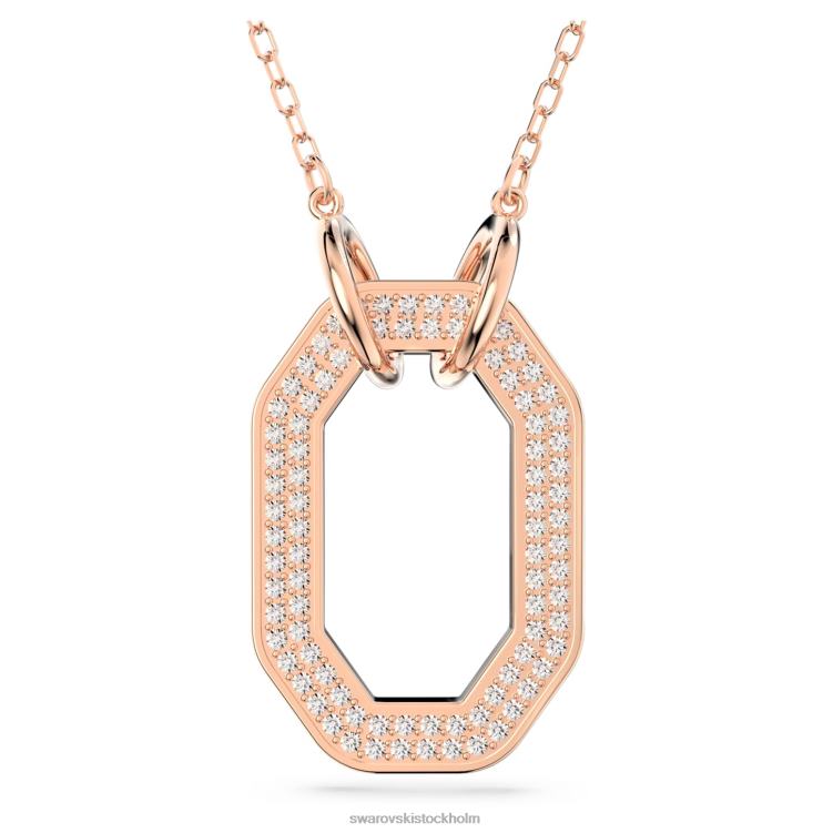 Swarovski dextera hänge P28L234 Smycken oktagonform, vit, roséguld pläterad
