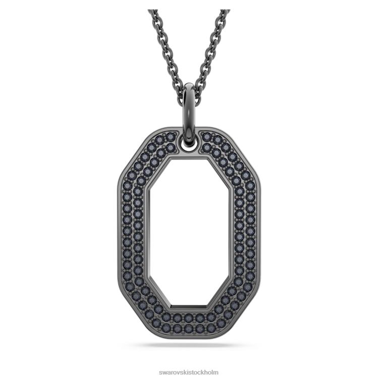 Swarovski dextera hänge P28L235 Smycken oktagonform, svart, ruteniumpläterad