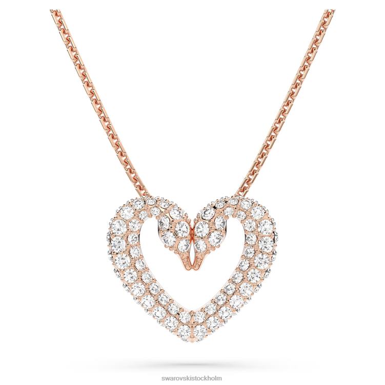 Swarovski ett hänge P28L246 Smycken hjärta, vit, roséguld pläterad