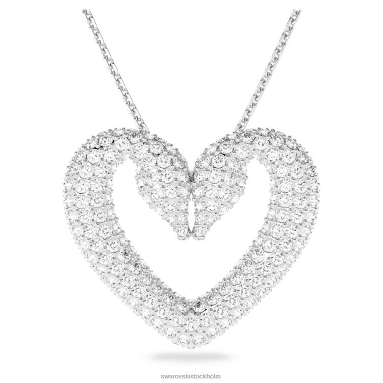 Swarovski ett hänge P28L259 Smycken hjärta, vit, rodiumpläterad