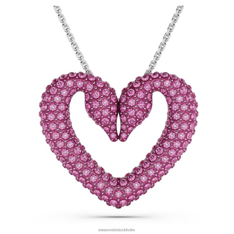 Swarovski ett hänge P28L283 Smycken hjärta, rosa, rodiumpläterad