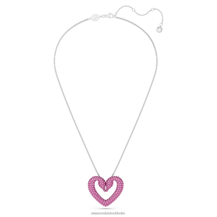 Swarovski ett hänge P28L283 Smycken hjärta, rosa, rodiumpläterad