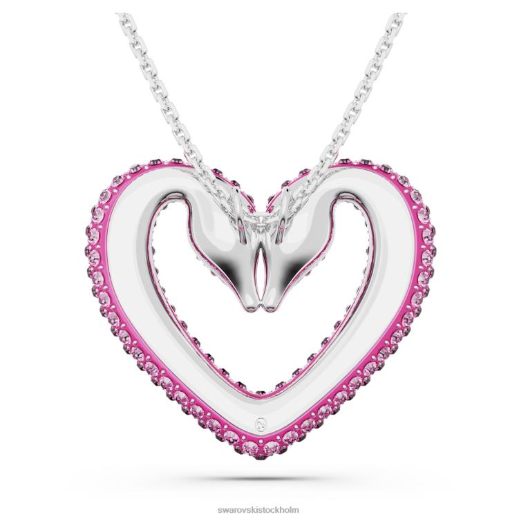 Swarovski ett hänge P28L283 Smycken hjärta, rosa, rodiumpläterad