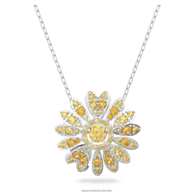 Swarovski evigt blomsterhänge P28L310 Smycken blomma, gul, rodiumpläterad