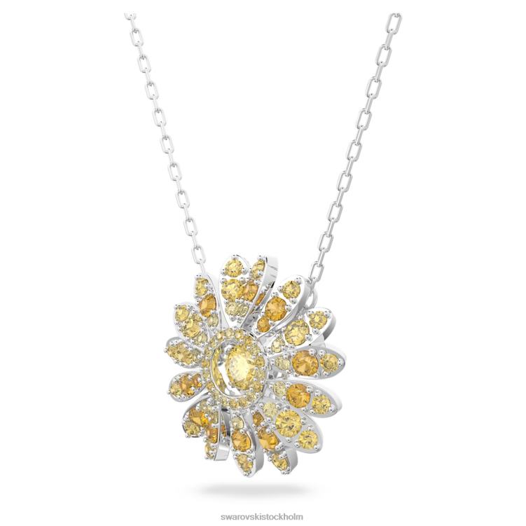 Swarovski evigt blomsterhänge P28L310 Smycken blomma, gul, rodiumpläterad