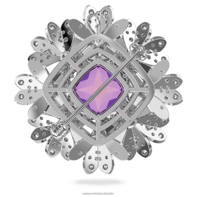 Swarovski evigt blomsterhänge och brosch P28L336 Smycken blomma, rosa, blandad metallfinish