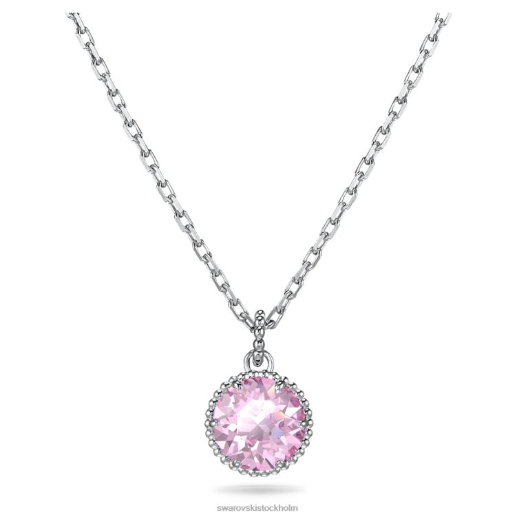 Swarovski födelsestenshänge rundskuret P28L288 Smycken juni, rosa, rodiumpläterad