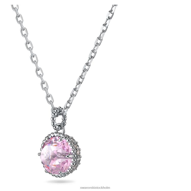 Swarovski födelsestenshänge rundskuret P28L288 Smycken juni, rosa, rodiumpläterad