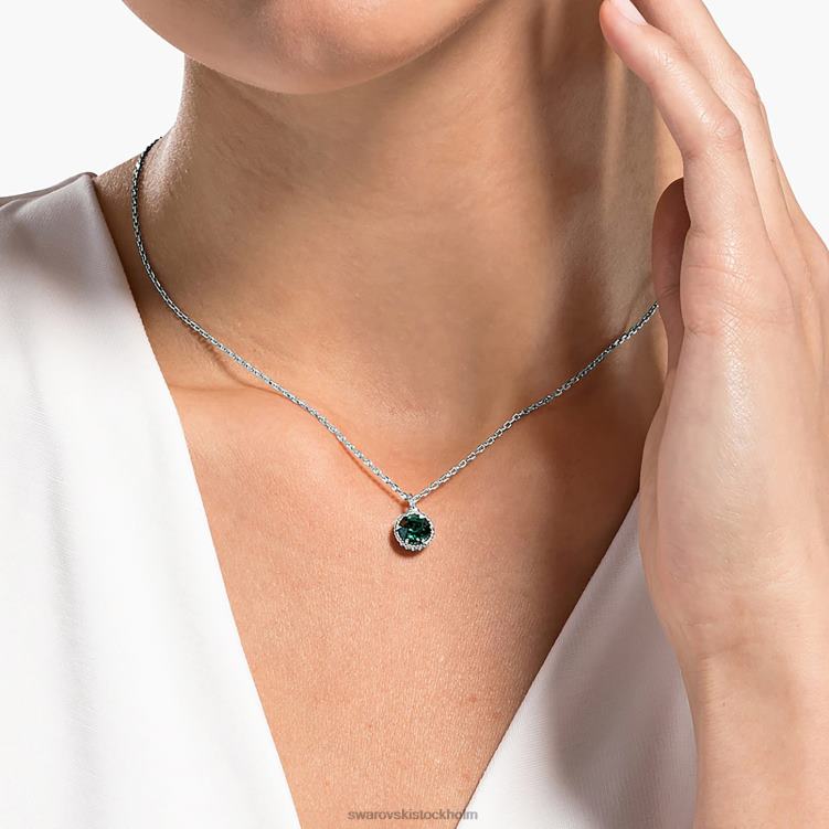 Swarovski födelsestenshänge rundskuret P28L292 Smycken maj, grön, rodiumpläterad
