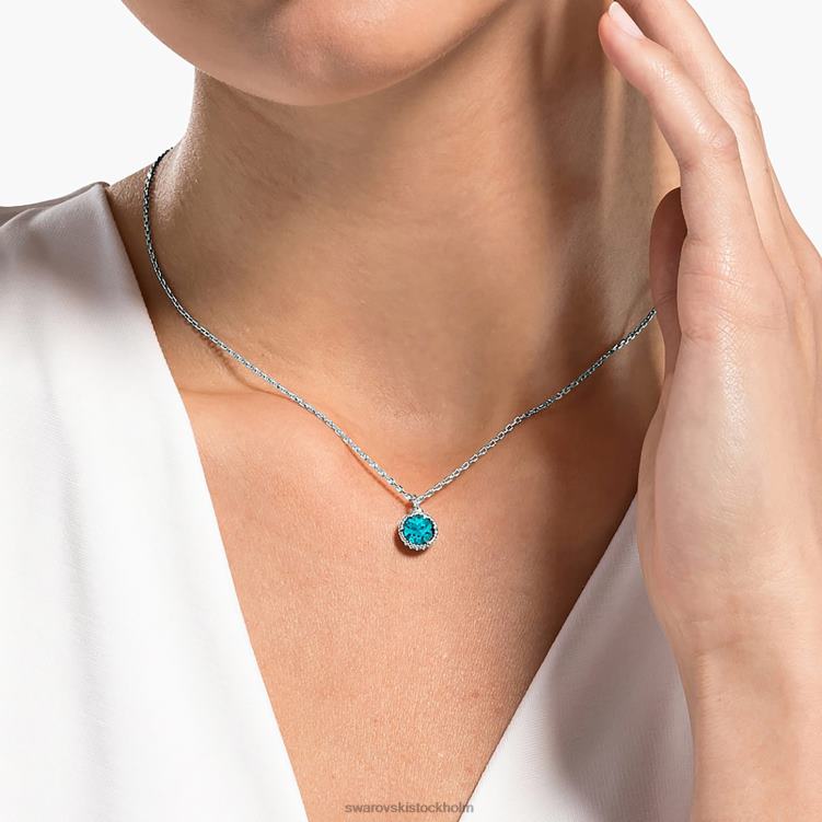 Swarovski födelsestenshänge rundskuret P28L294 Smycken december, blå, rodiumpläterad