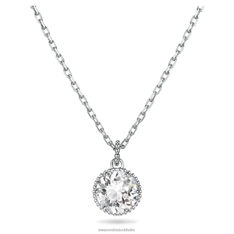 Swarovski födelsestenshänge rundskuret P28L312 Smycken april, vit, rodiumpläterad