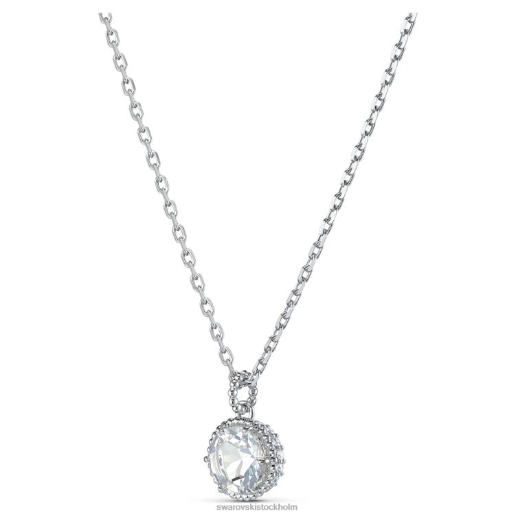 Swarovski födelsestenshänge rundskuret P28L312 Smycken april, vit, rodiumpläterad