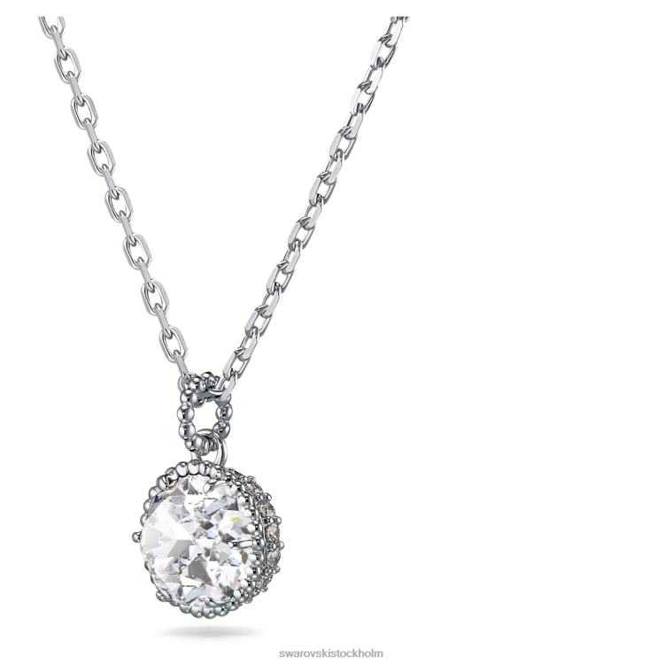 Swarovski födelsestenshänge rundskuret P28L312 Smycken april, vit, rodiumpläterad
