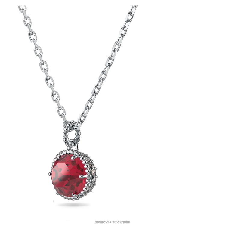 Swarovski födelsestenshänge rundskuret P28L314 Smycken juli, röd, rodiumpläterad