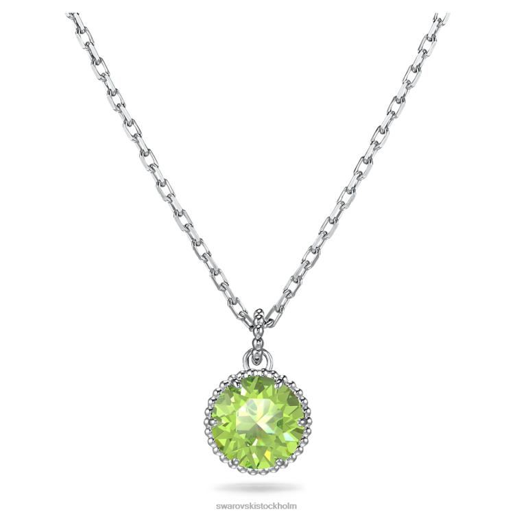 Swarovski födelsestenshänge rundskuret P28L319 Smycken augusti, grön, rodiumpläterad