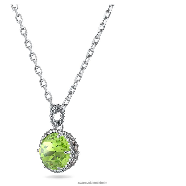 Swarovski födelsestenshänge rundskuret P28L319 Smycken augusti, grön, rodiumpläterad