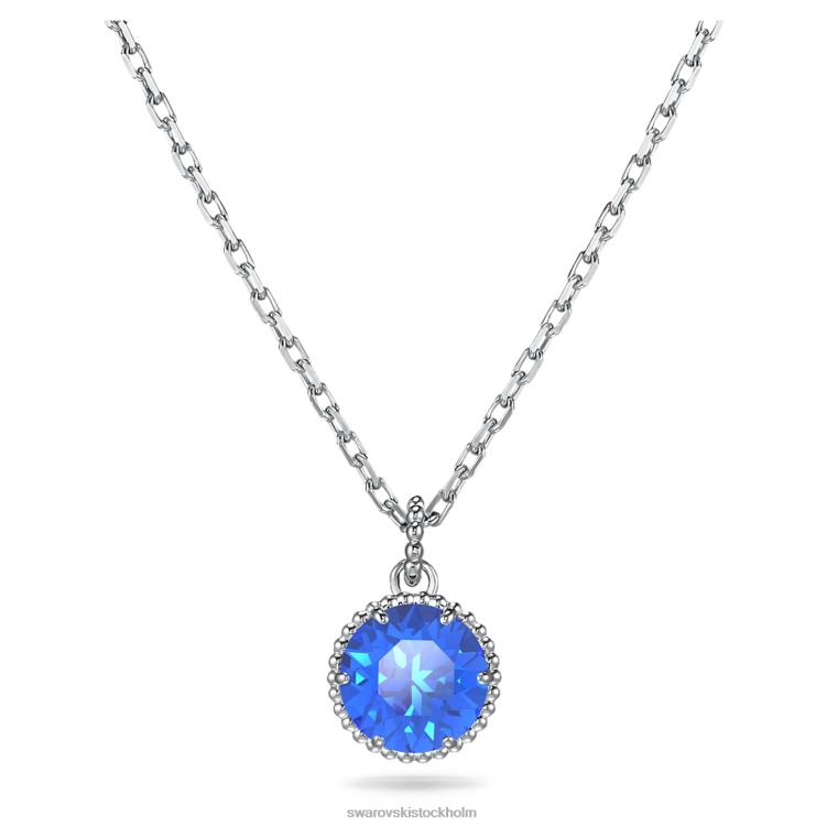 Swarovski födelsestenshänge rundskuret P28L321 Smycken september, blå, rodiumpläterad