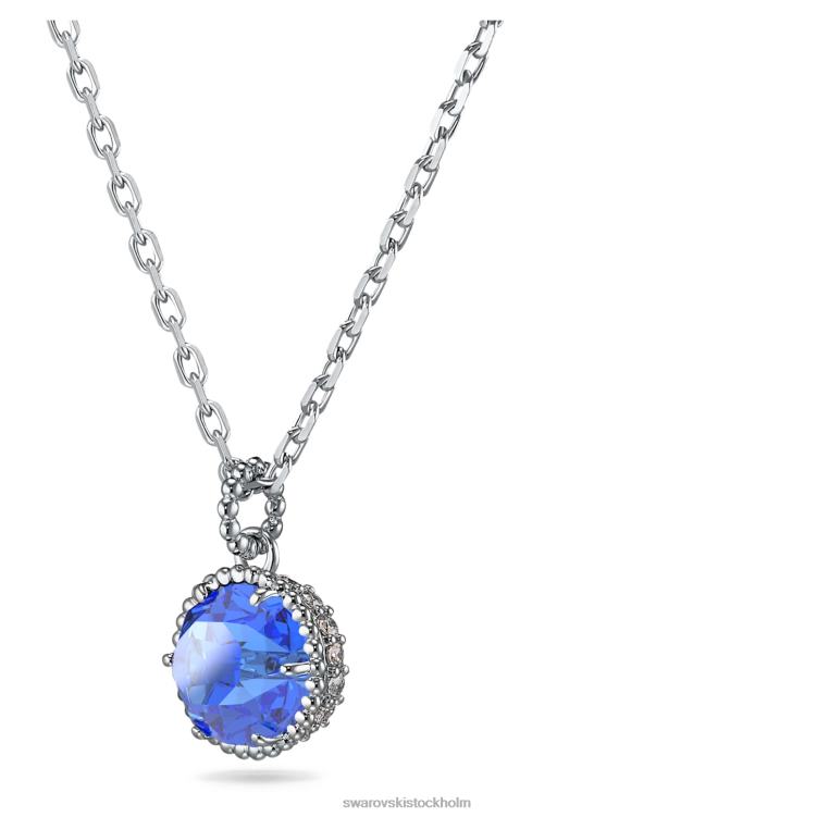 Swarovski födelsestenshänge rundskuret P28L321 Smycken september, blå, rodiumpläterad