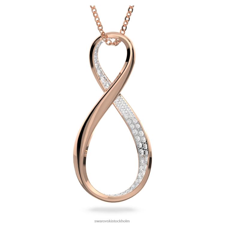 Swarovski finns hänge P28L219 Smycken infinity, vit, roséguld pläterad