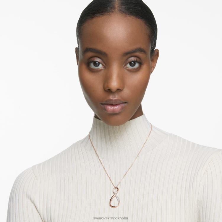 Swarovski finns hänge P28L219 Smycken infinity, vit, roséguld pläterad