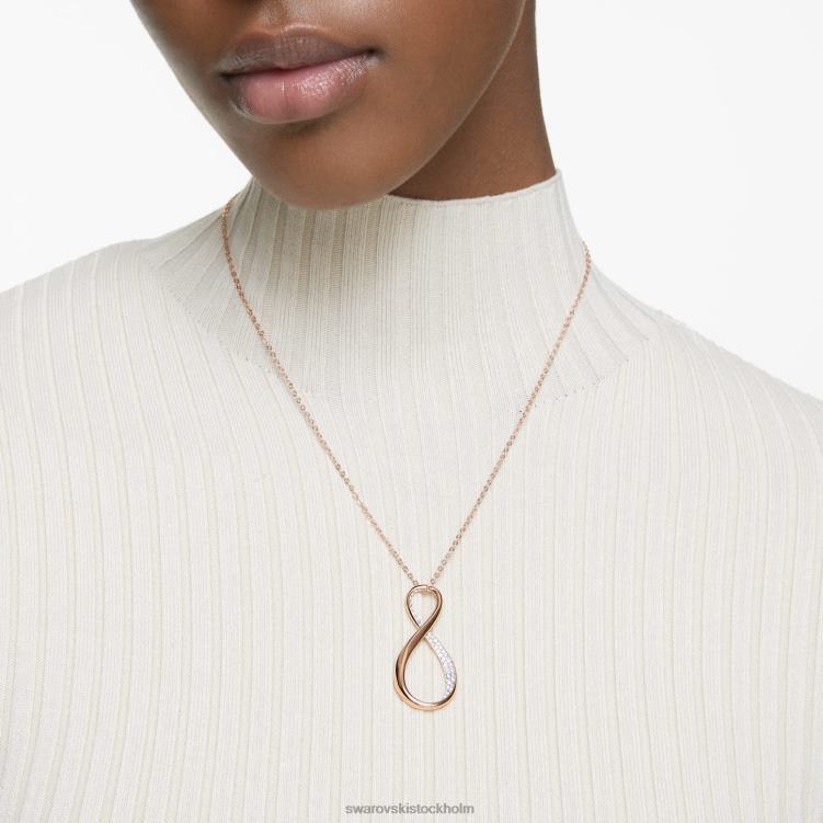 Swarovski finns hänge P28L219 Smycken infinity, vit, roséguld pläterad