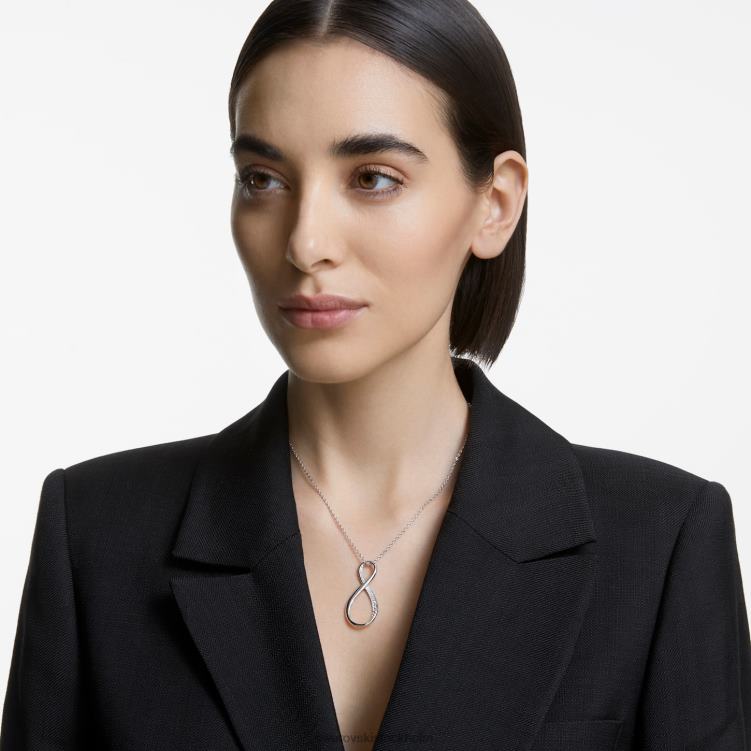 Swarovski finns hänge P28L227 Smycken infinity, vit, rodiumpläterad