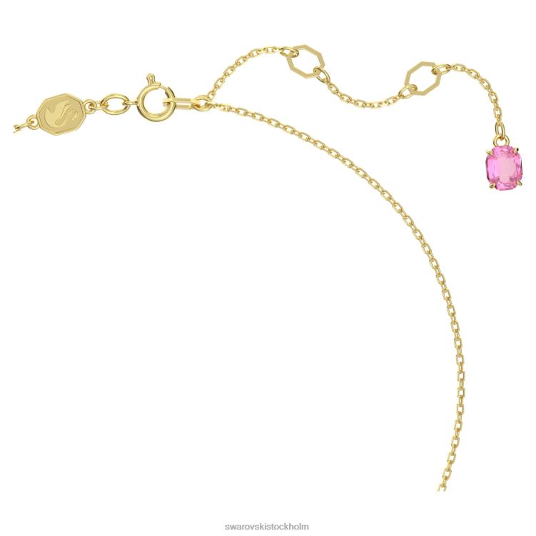 Swarovski florere hänge P28L160 Smycken blomma, rosa, guldfärgad