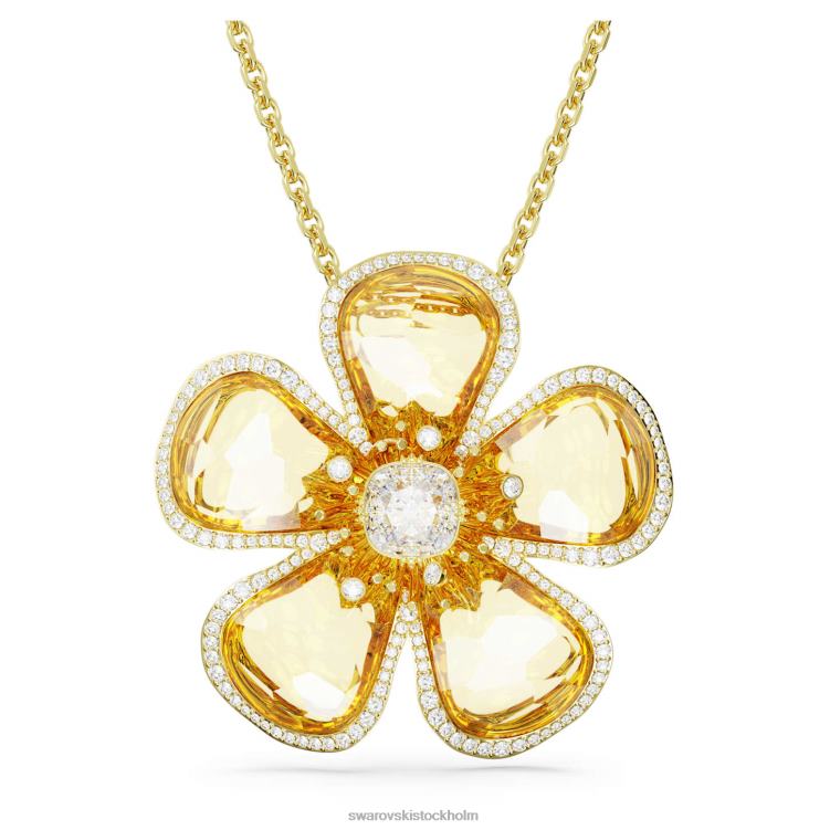 Swarovski florere hänge P28L261 Smycken blomma, gul, guldfärgad