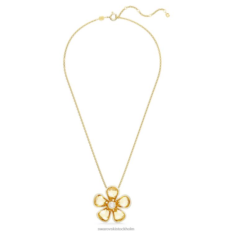 Swarovski florere hänge P28L261 Smycken blomma, gul, guldfärgad