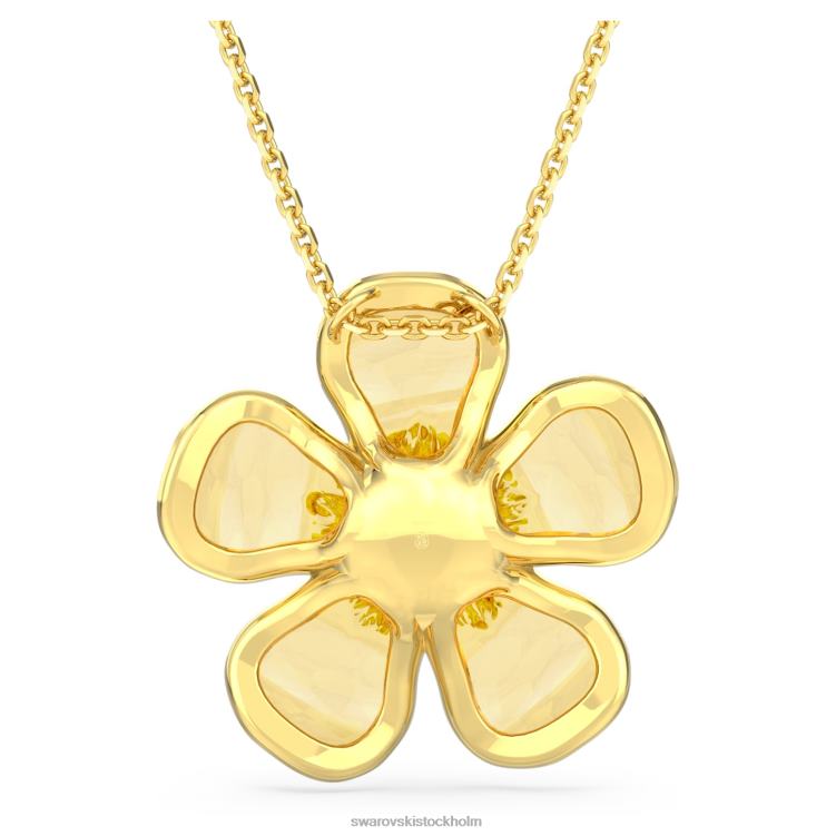 Swarovski florere hänge P28L261 Smycken blomma, gul, guldfärgad