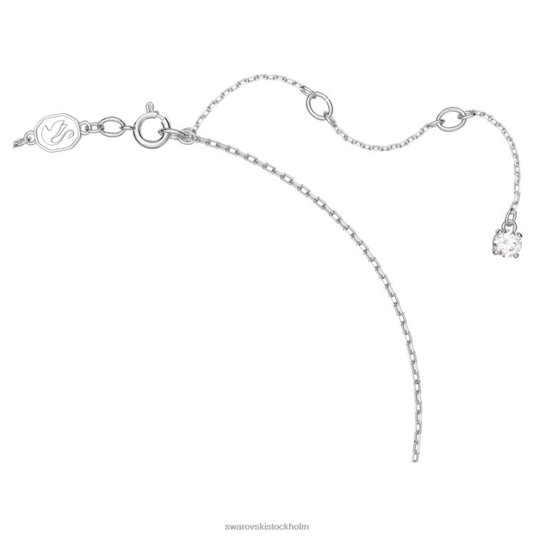 Swarovski gema hänge P28L194 Smycken blandade snitt, blomma, vit, rodiumpläterad